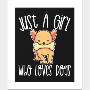 Just A Girl Who Loves Dogs Gift design Posters and Art